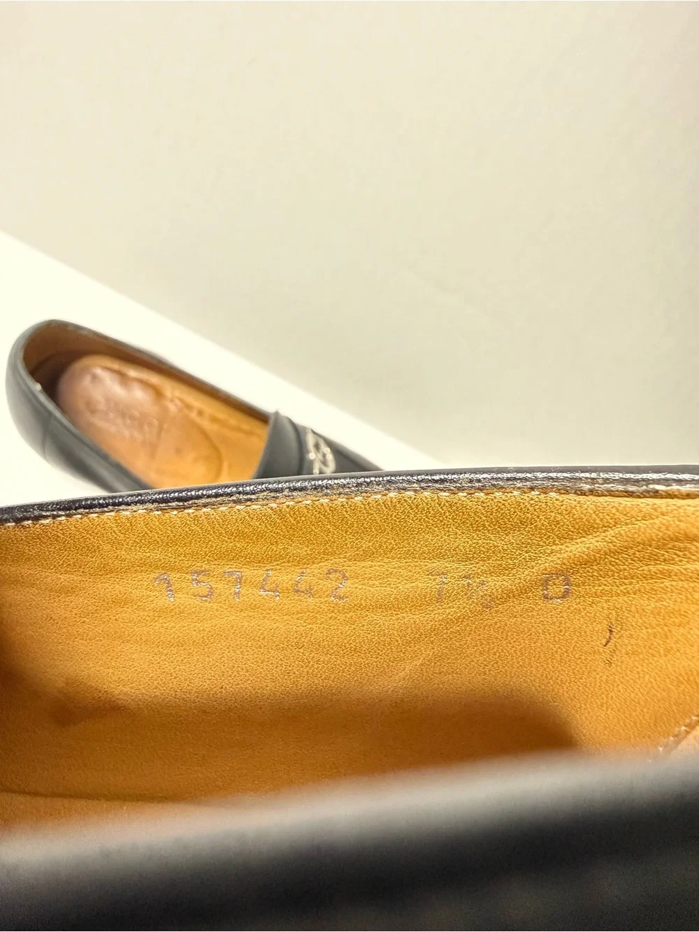 Gucci Black Leather Slip-On Loafers with Silver Interlocking G Almond Toe